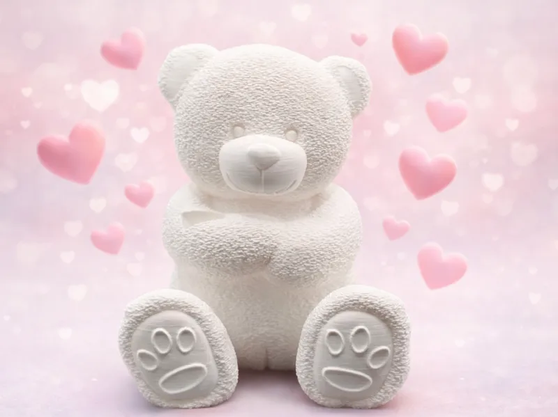 Simple Sitting Teddy Bear - Bouquet-Hat Compatible