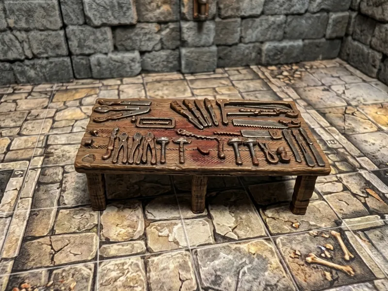DnD Table with Torture Tools miniature
