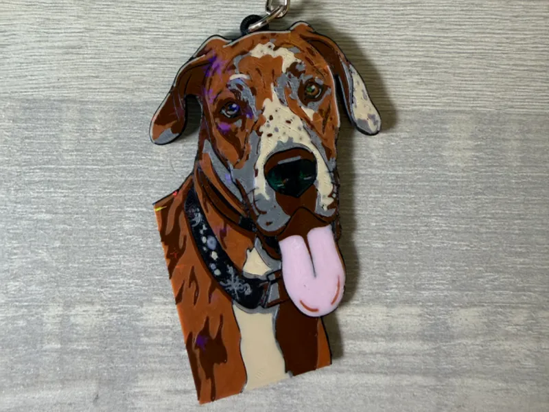 brown Great Dane keychain