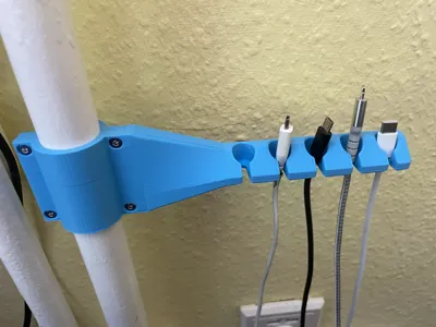 Charging cable holder attached to the heating pipe