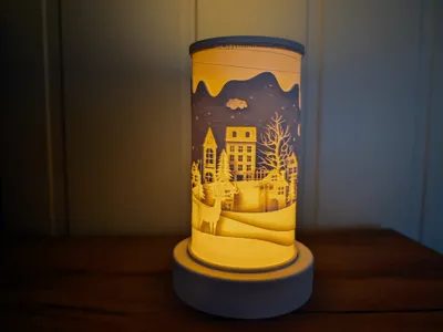 LED Lamp Winter Town