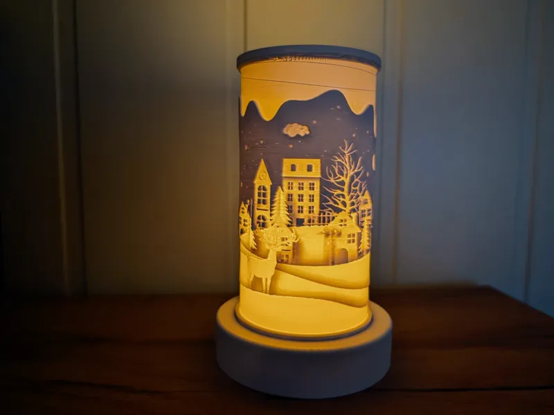 LED Lamp Winter Town