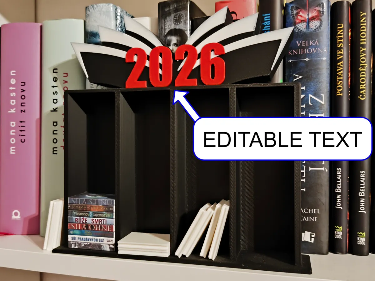 Editable Shelf Mini Book Shelf + Mini books (Editable text) - Free 3D Print Model ...