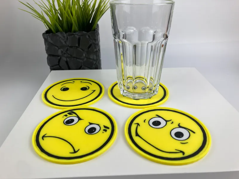 Emoji themed coasters