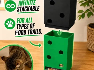 Infinite stackable cat bowl dispenser