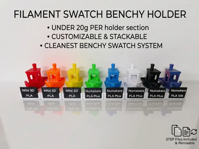 Filament Swatch Benchy Holder  