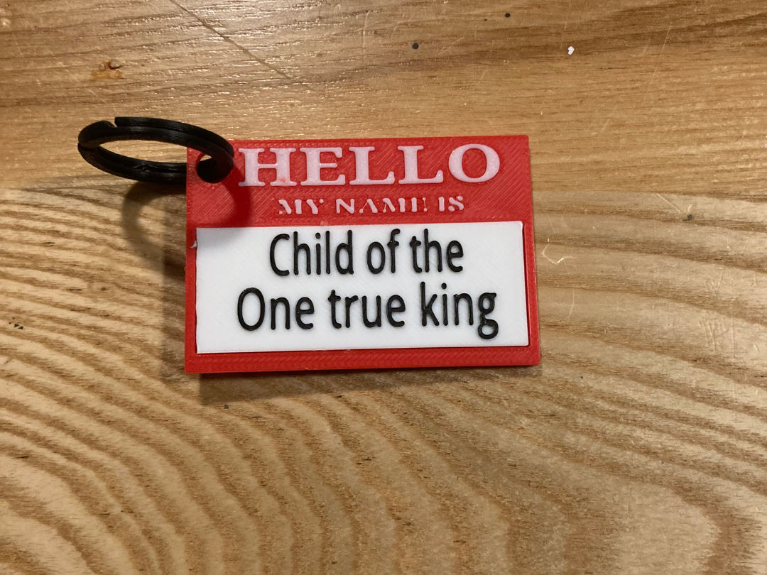 Hello My Name Is Keychain