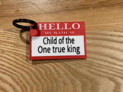 Hello My Name Is Keychain