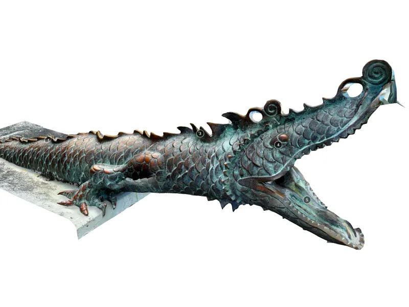 Brass Crocodile Door Stopper | Digital Twin