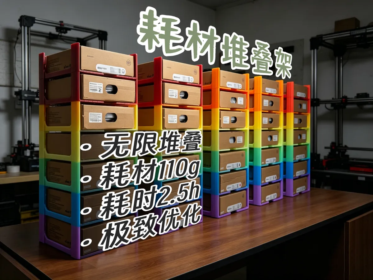 stackable storage boxes optimized for 3d print by... Filament Storage/Stacking Rack V1.0 | Infinitely Stackable/Fast ...