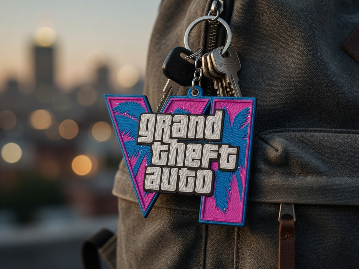 GTA 6 Keychain Vice City Logo 3D Print STL AMS