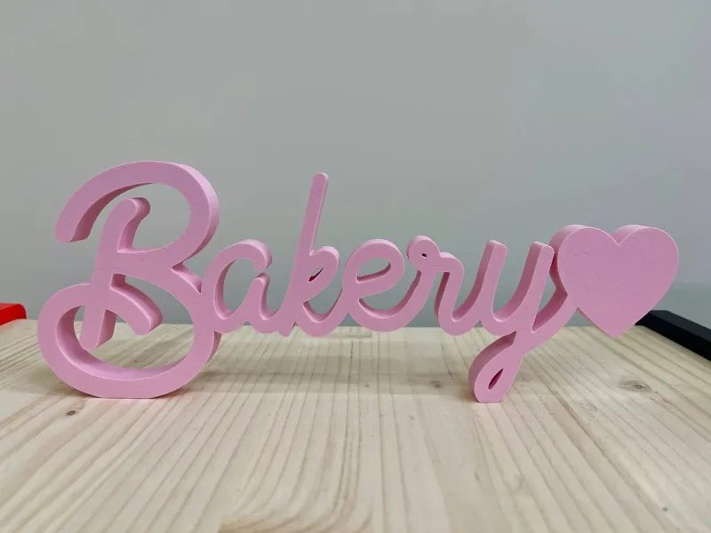 Scritta Bakery con Cuore  - NO AMS
