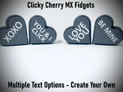 Clicky Heart Fidgets - Multiple Text Options