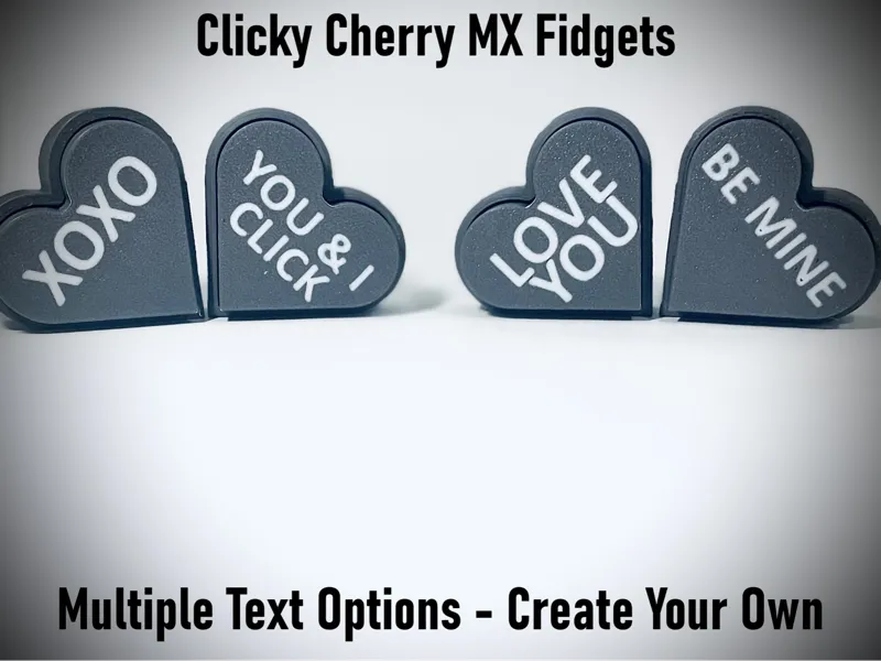 Clicky Heart Fidgets - Multiple Text Options