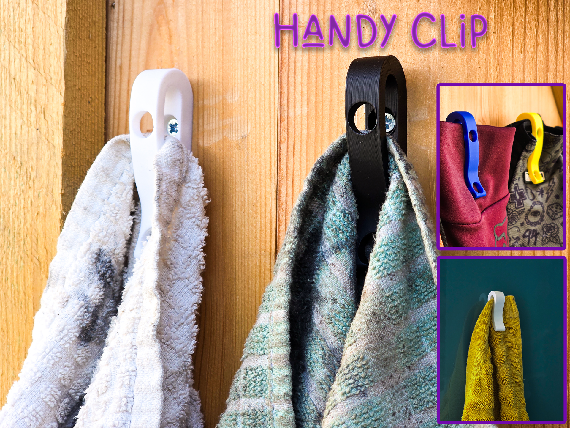 Handy Clip. Glove, cloth, tea towel wall holder