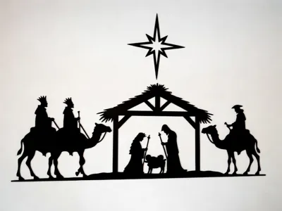 Nativity scene with Three Wise Men