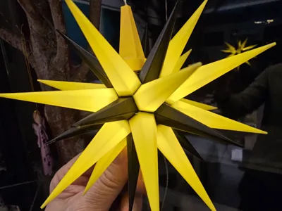 Football Star - Black/Yellow ;) - Decorative Star 13.8 cm