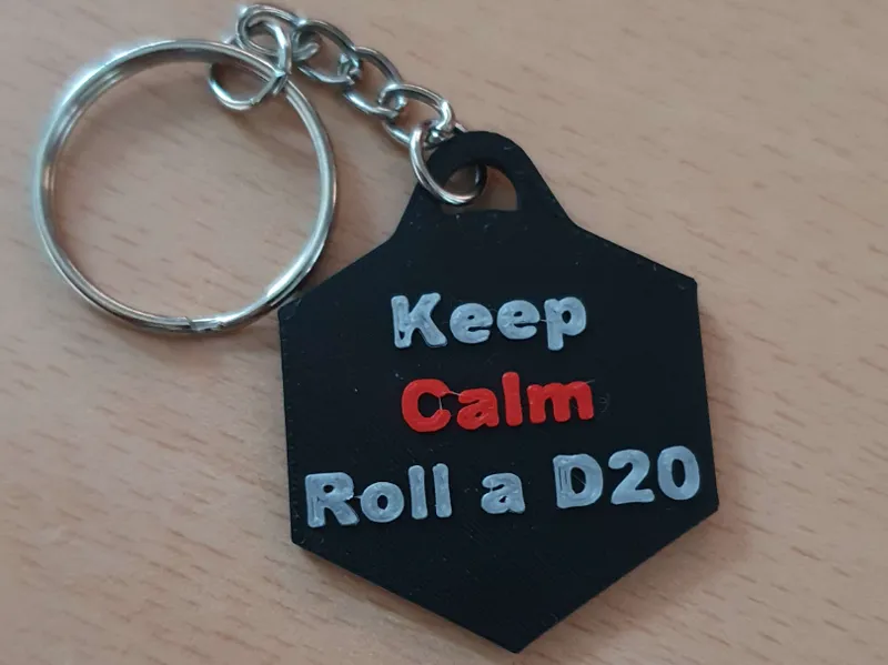 Keychain Keep Calm Roll a D20