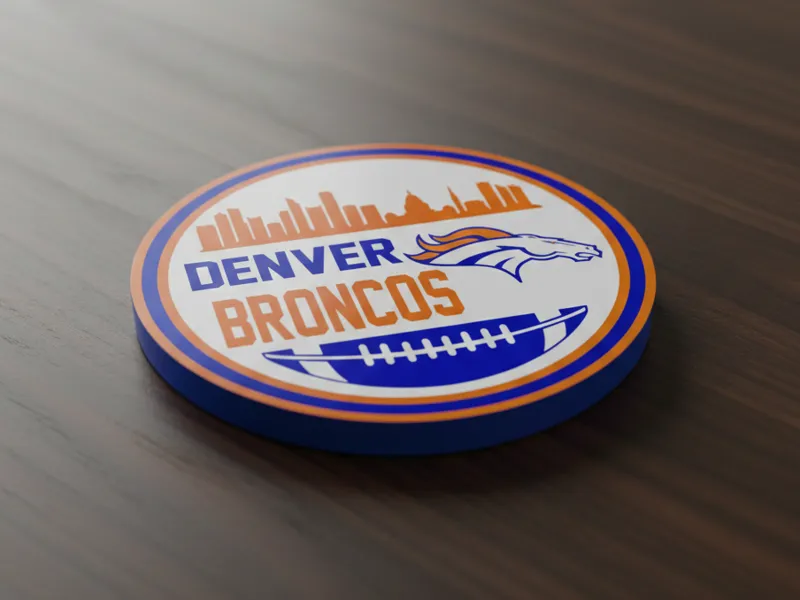Denver Broncos skyline edition coaster