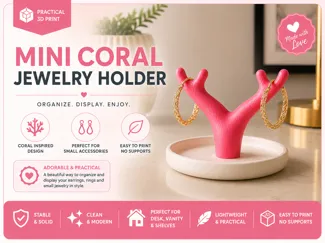 Mini Coral Jewelry Holder for Small Accessories