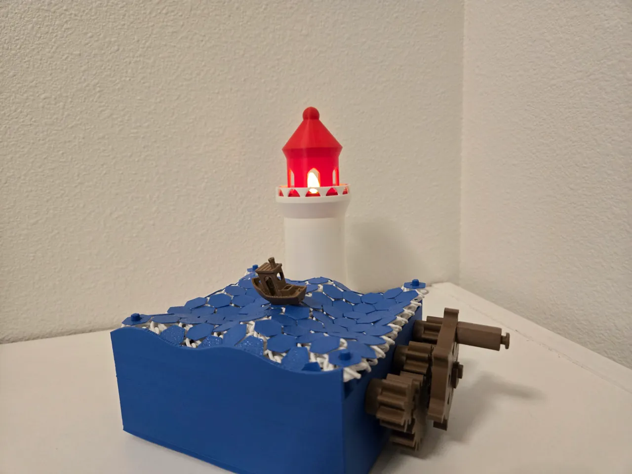 Mechanical Wave Simulator with Lighthouse & Boat view 3