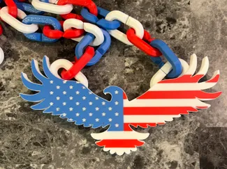 Eagle Shaped American Flag Chain