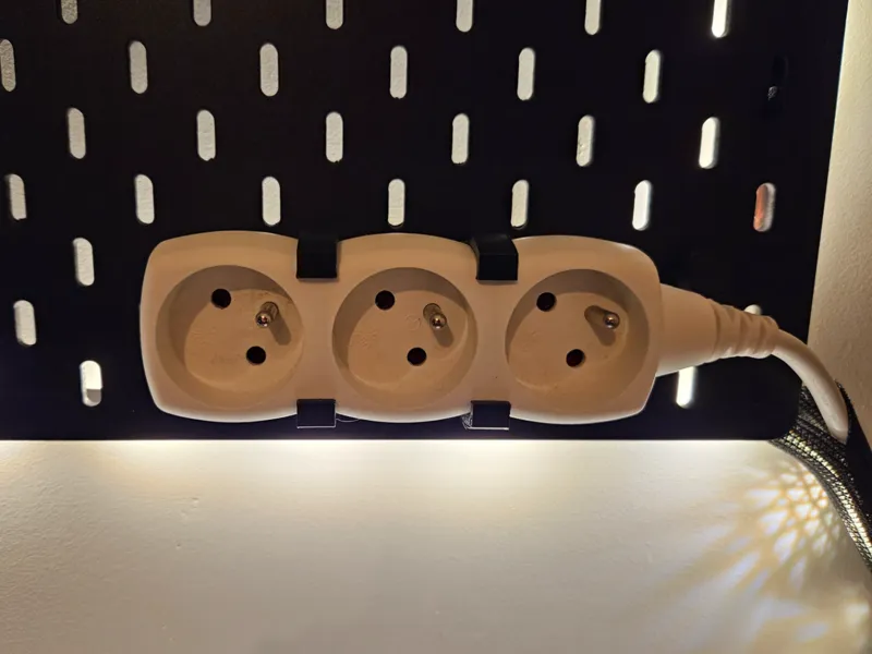 Ikea Skadis brackets for Koppla 3-way socket