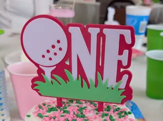 Golf Themed One Birthday Cake Topper
