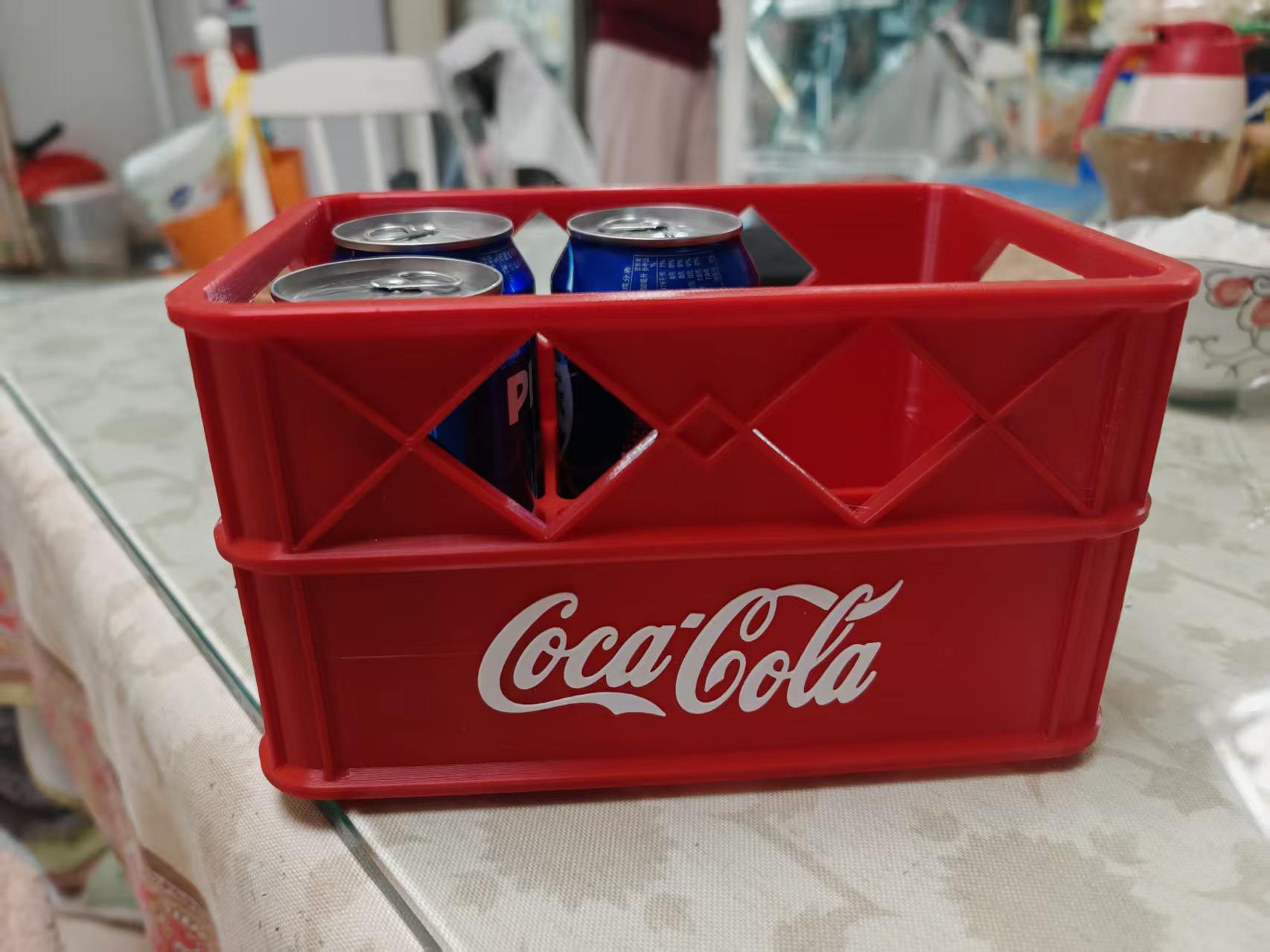 Miniatura 5 do modelo 3D 可口可乐  百事可乐收纳箱 可乐收纳 听装饮料6听装3*2（330ML 纤细罐） 