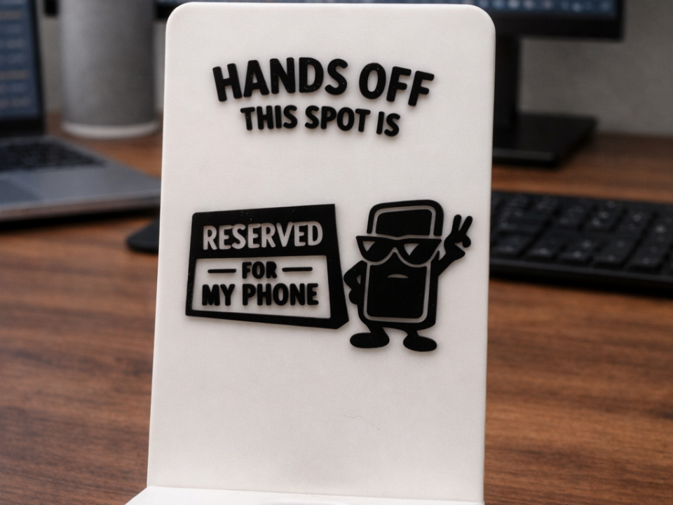 Funny Phone Stand Hands Off Reserved Spot Holder