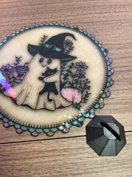 Adorno temático: Cozy Spooky Ghost & Cat Framed Display — vista de referencia 4
