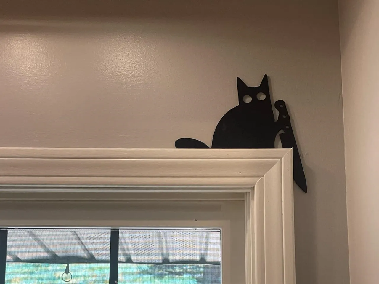 Knife Cat Door Topper view 3