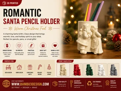 Romantic Santa Pencil Holder – Warm Christmas Feel