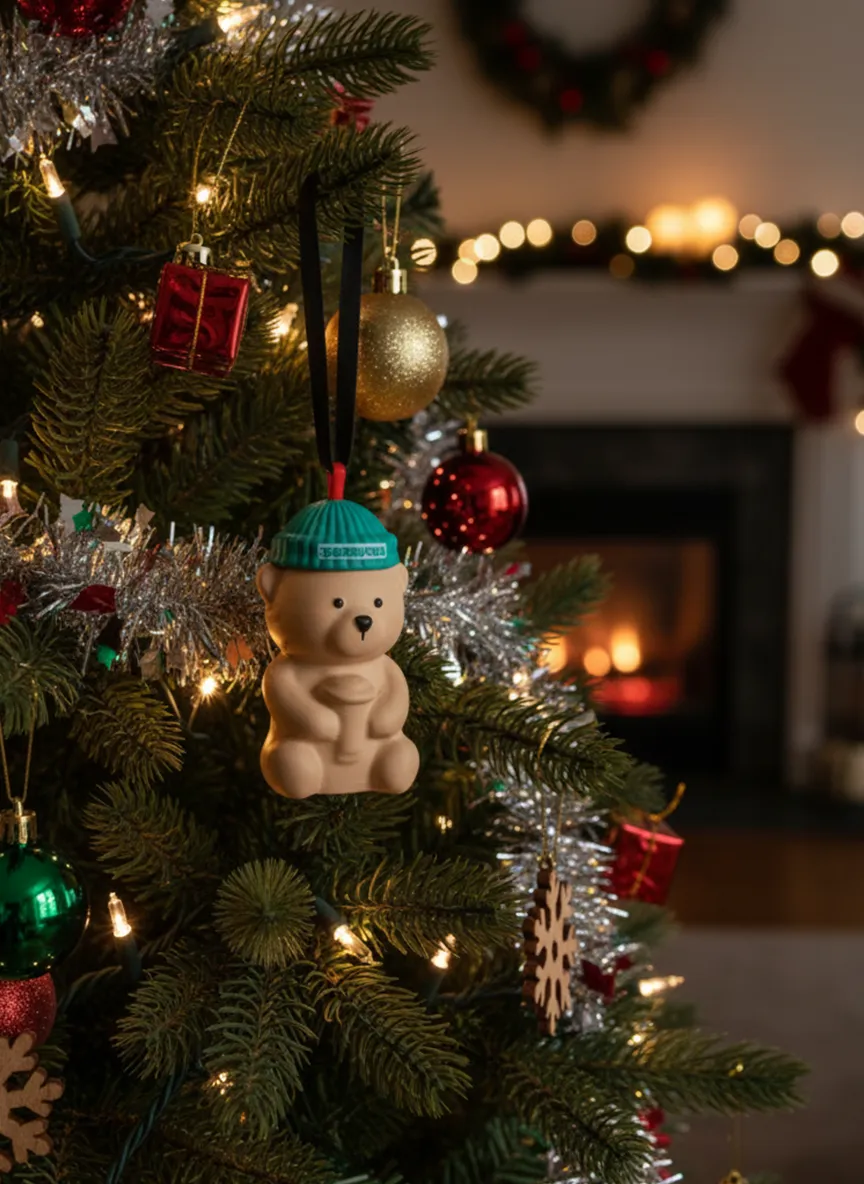 STARBUCKs Bearista Ornament/Keychain w/SecretStash view 2