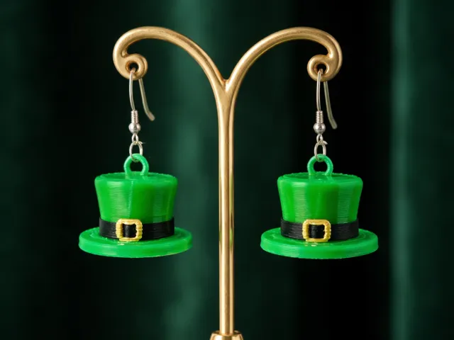 St. Patrick's Leprechaun Hat Dangle Earrings