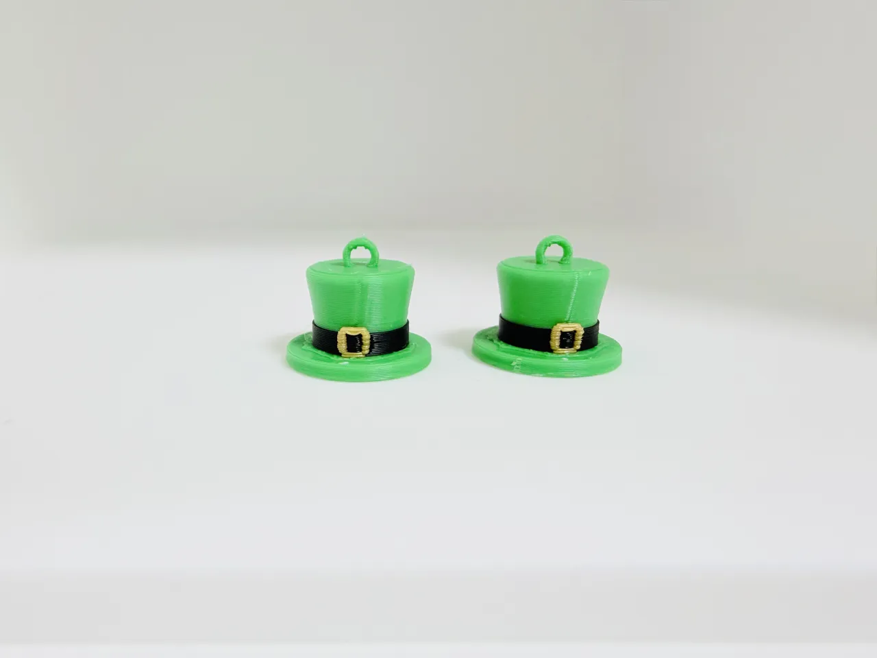 St. Patrick's Leprechaun Hat Dangle Earrings view 2