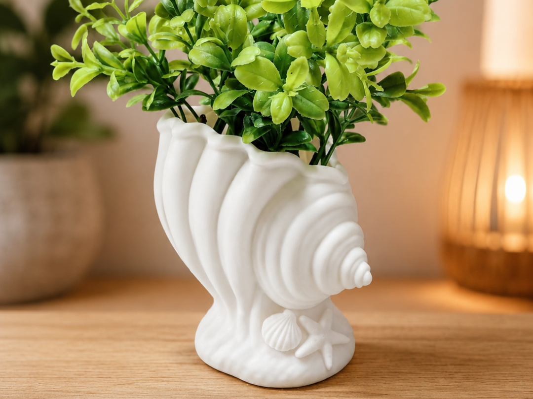 Seashell Bloom Vase – Decorative Shell Planter
