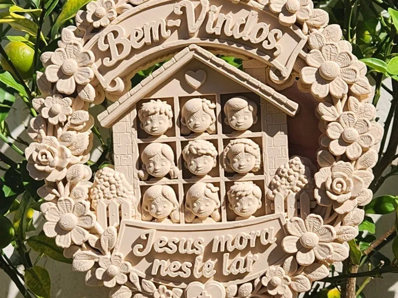Guirlanda Decorativa “Jesus Mora Neste Lar” 