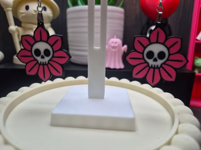 Skull Flower Earrings