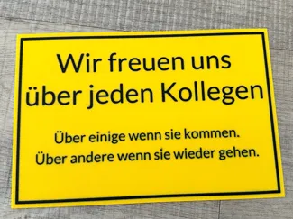 Büro Schild Wir freuen uns