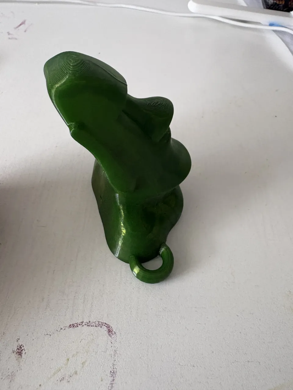 Moai Keychain with printer "poop" trash view 4