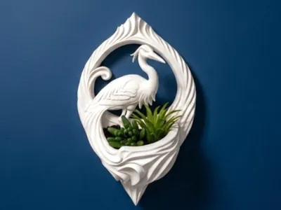 Heron Wall Planter & Decor