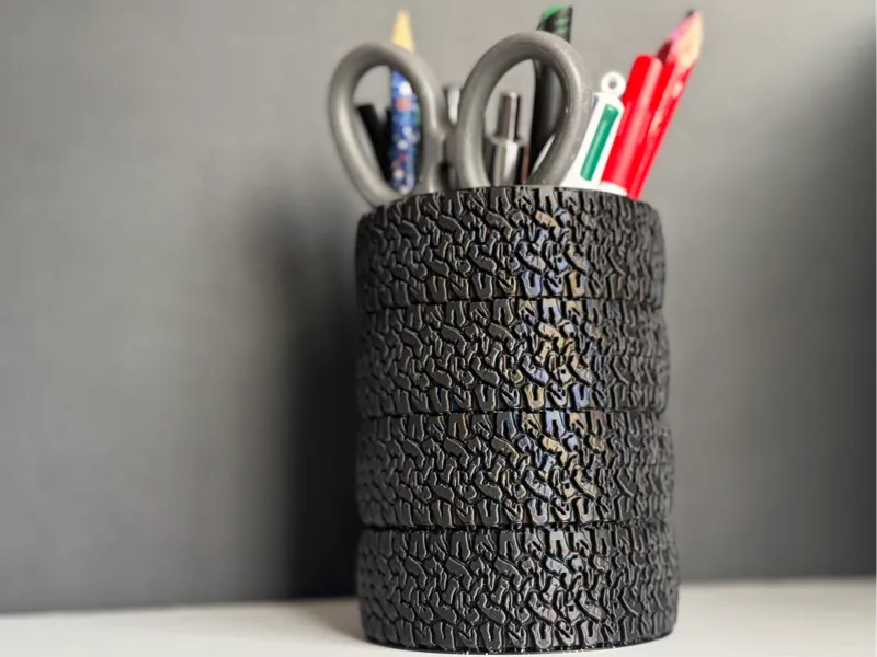 Tyre Stack Pen Holder - Offroad Mud Tyres