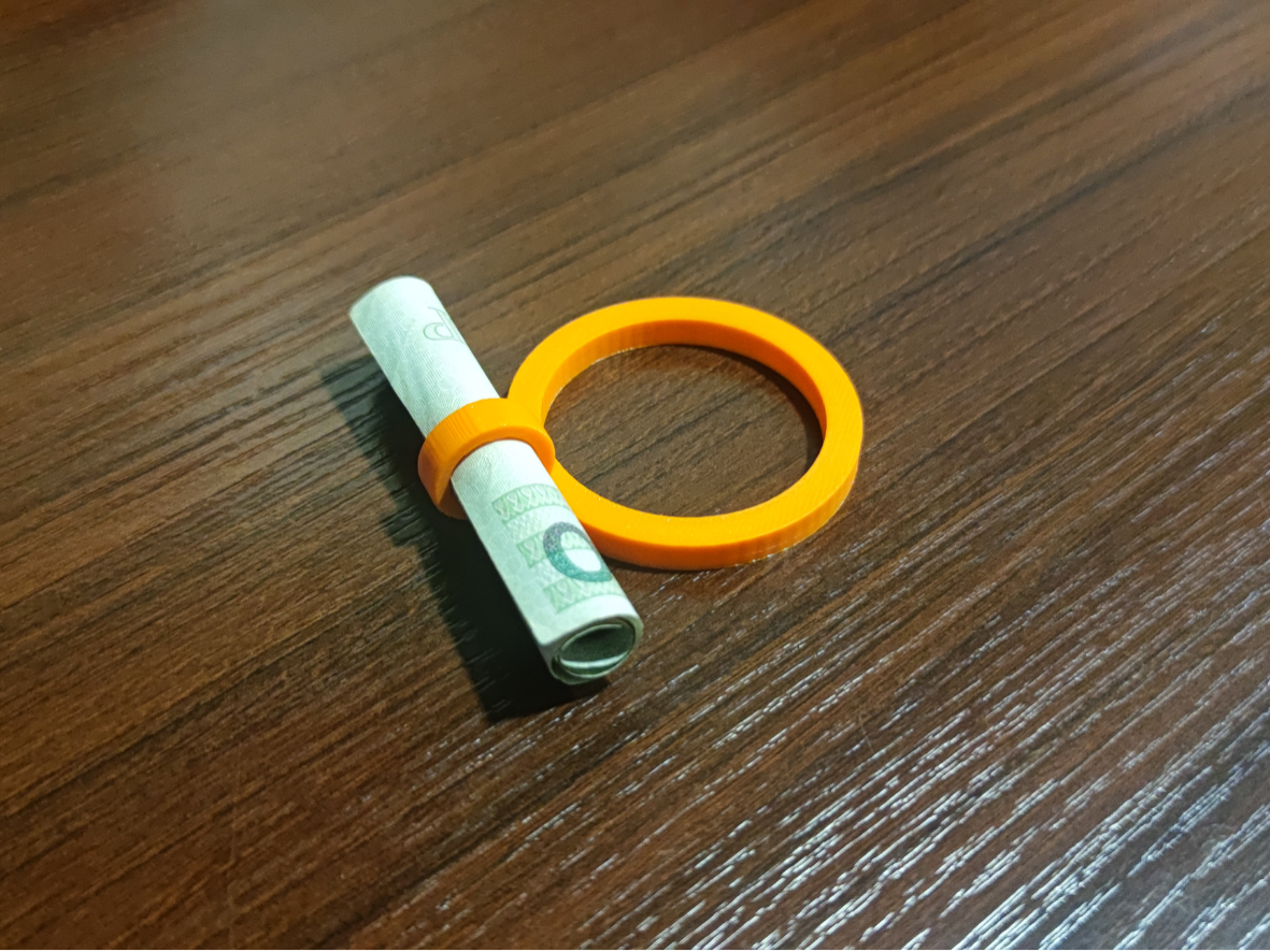 ring on bottle with letter or cash