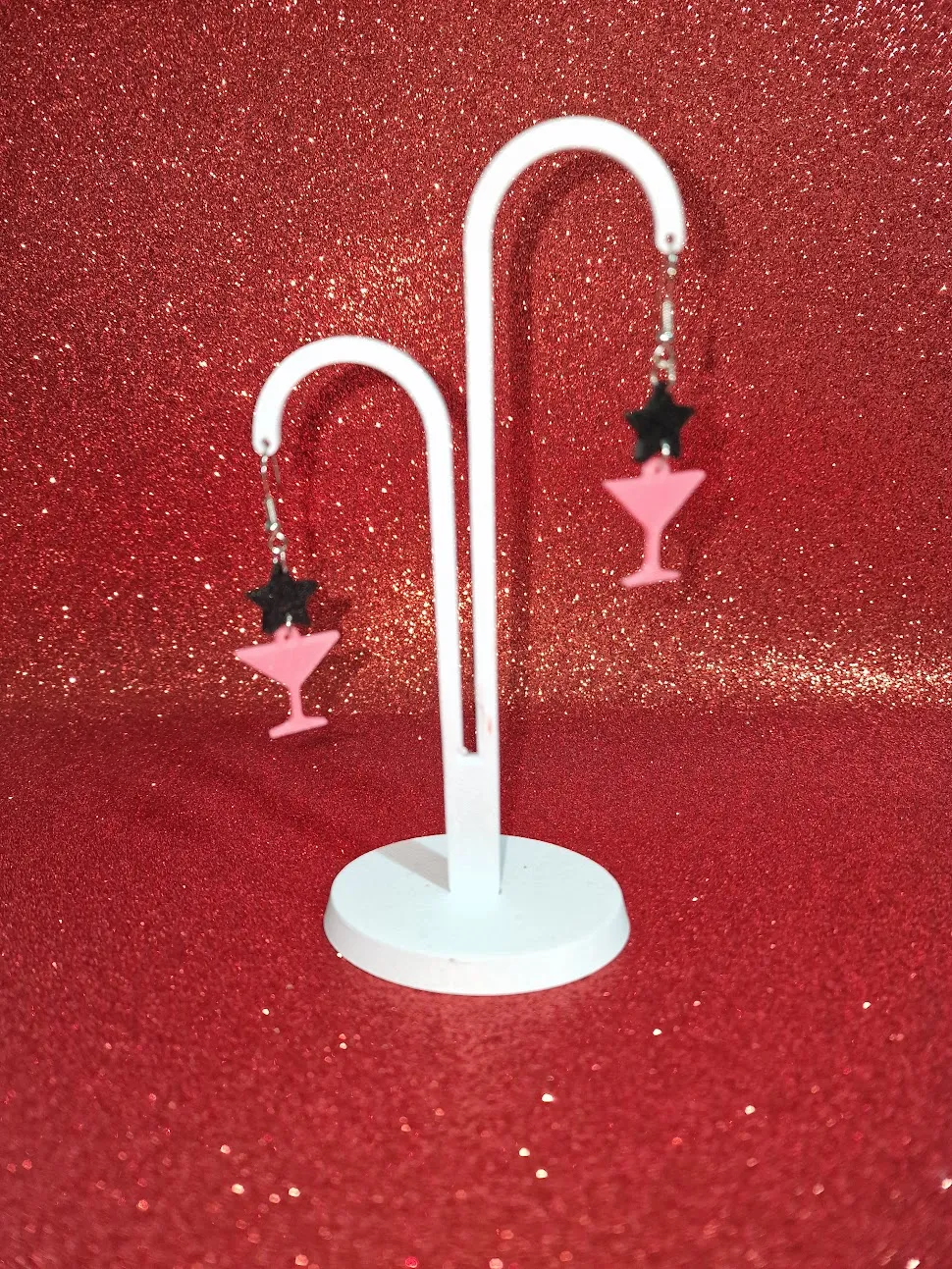 Martini star earrings view 3