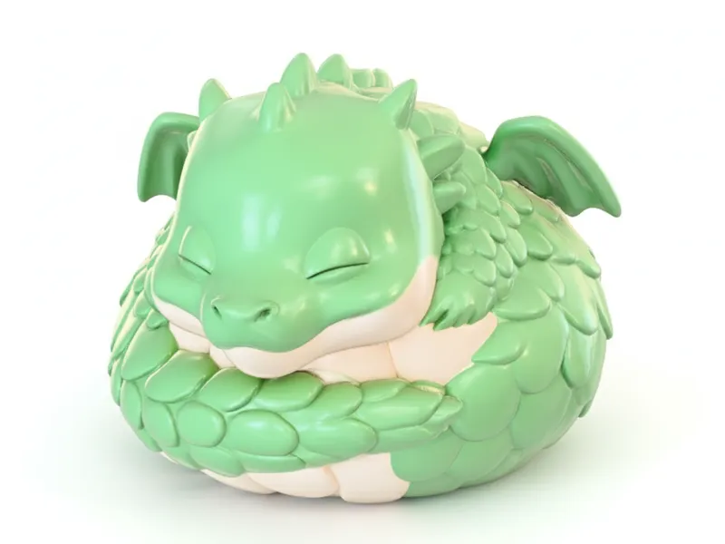 Sleeping Baby Dragon Cute Chibi Fantasy 3D Print
