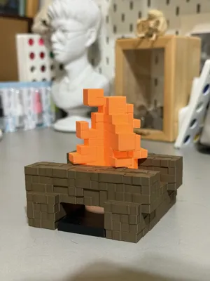 [KC008_002] Cozy Minecraft Campfire Lamp by KytoPoly MakerWorld ...