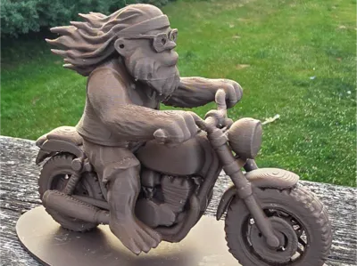 Sasquatch riding motorcycle