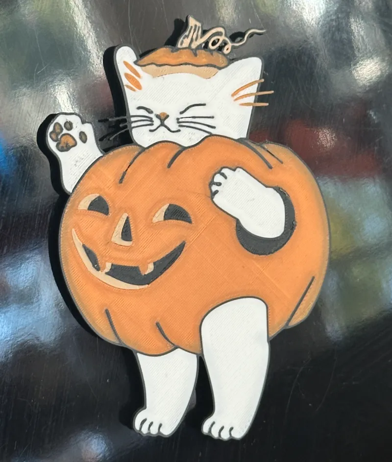 Cute Pumpkin Cat Fridge Magnet