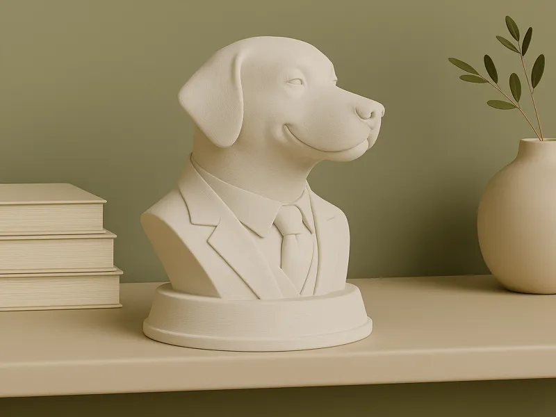 Labrador in Suit – Printable Dog Sculpture